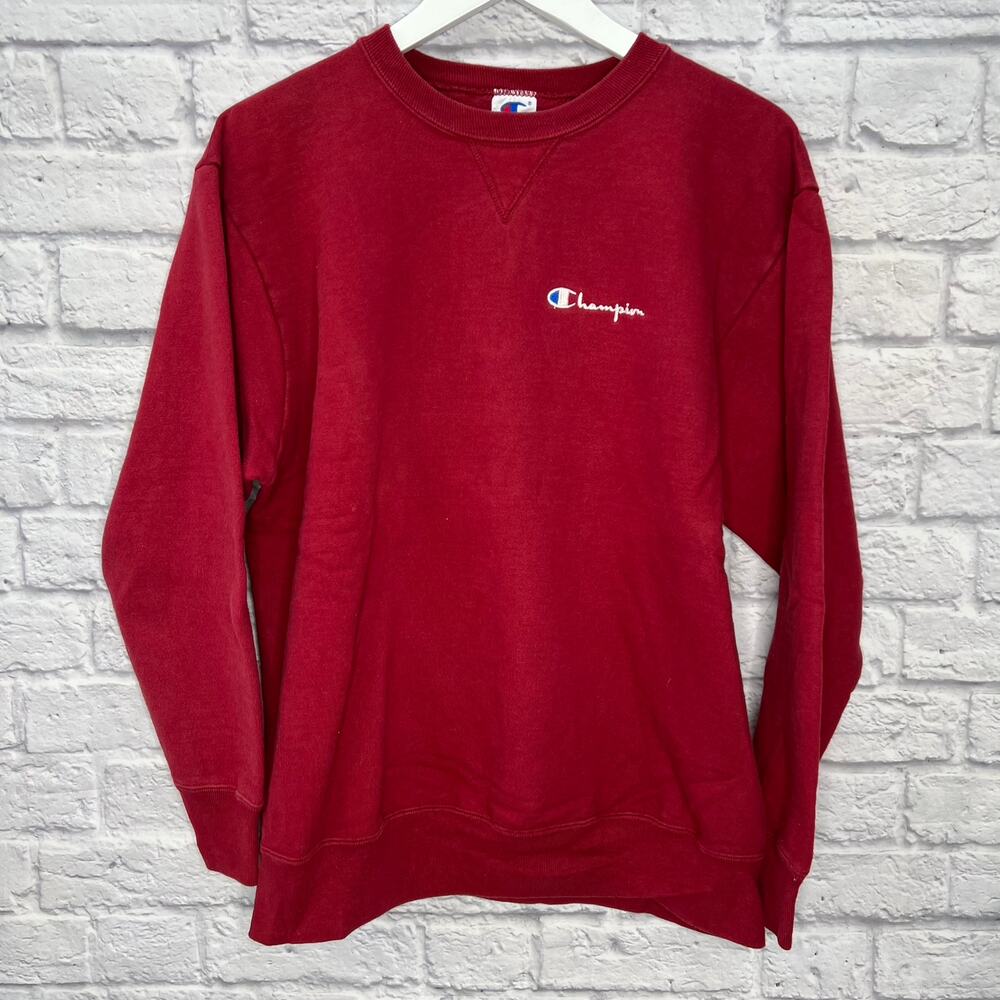 Vintage Champion Blue Tag USA Pullover Sweatshirt Size XL Red Spellout Logo